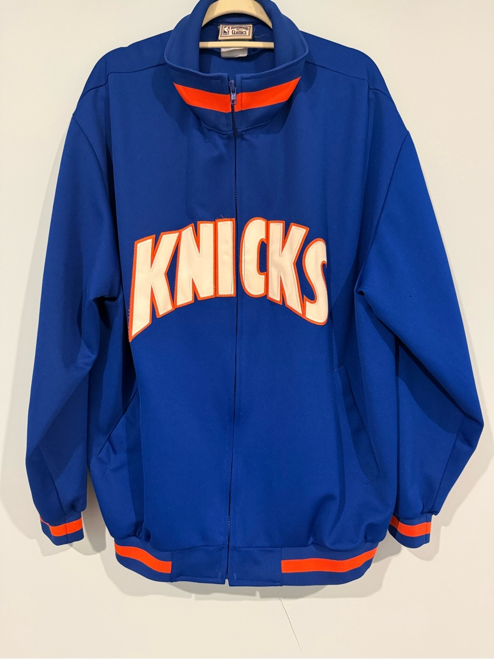 New York Knicks Men’s Blue Track Jacket with Orange Trim